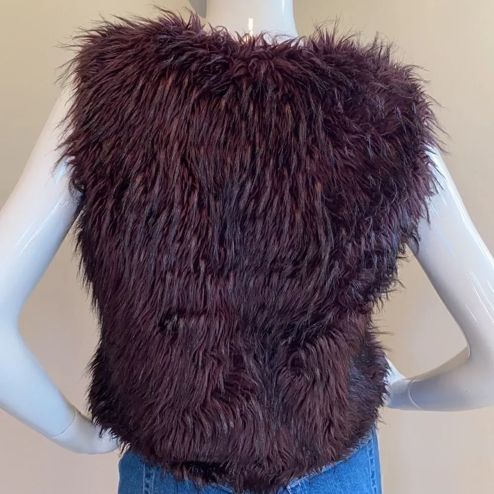 Kenneth Cole Womens Faux Fur Vest